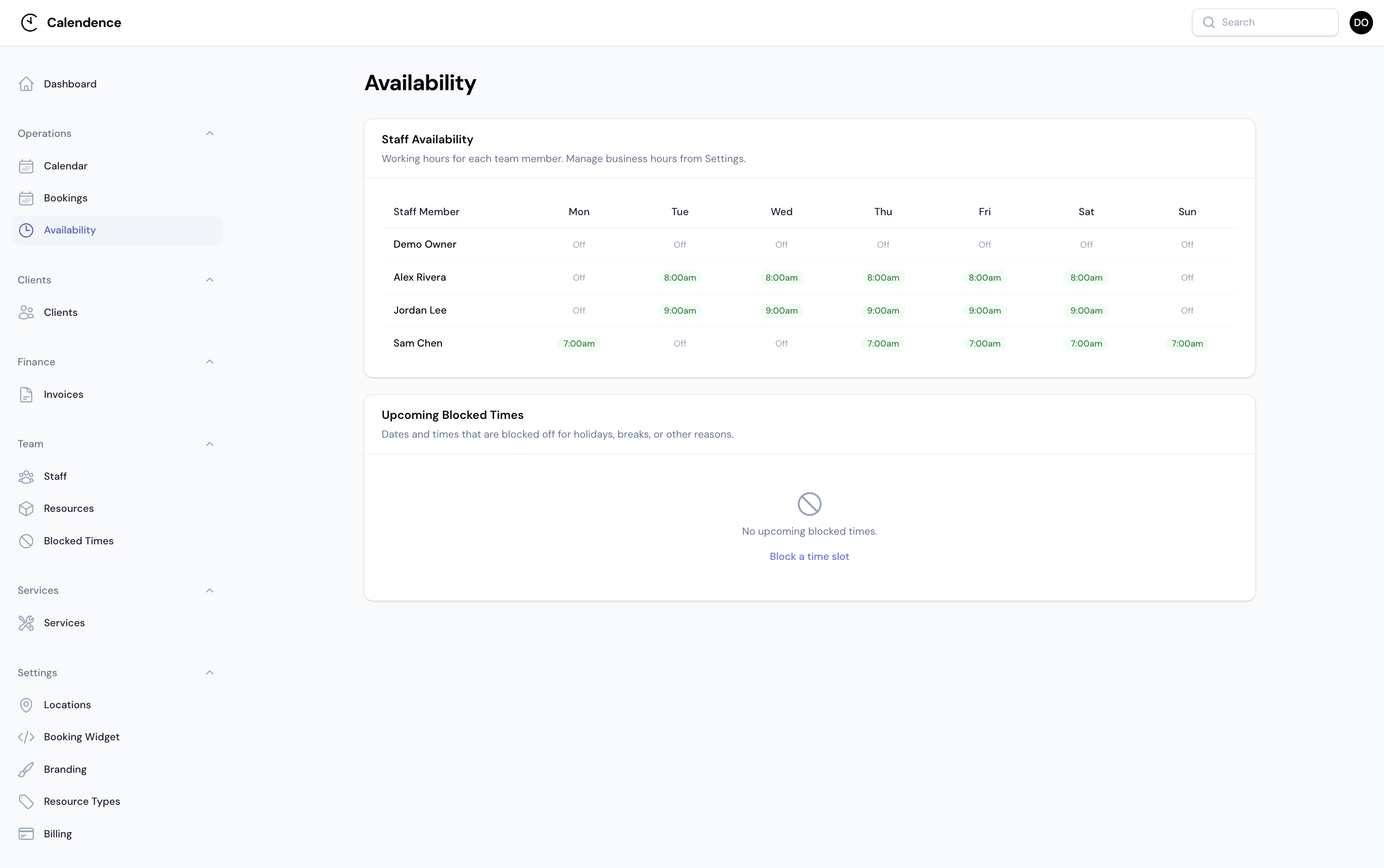 Calendence management portal