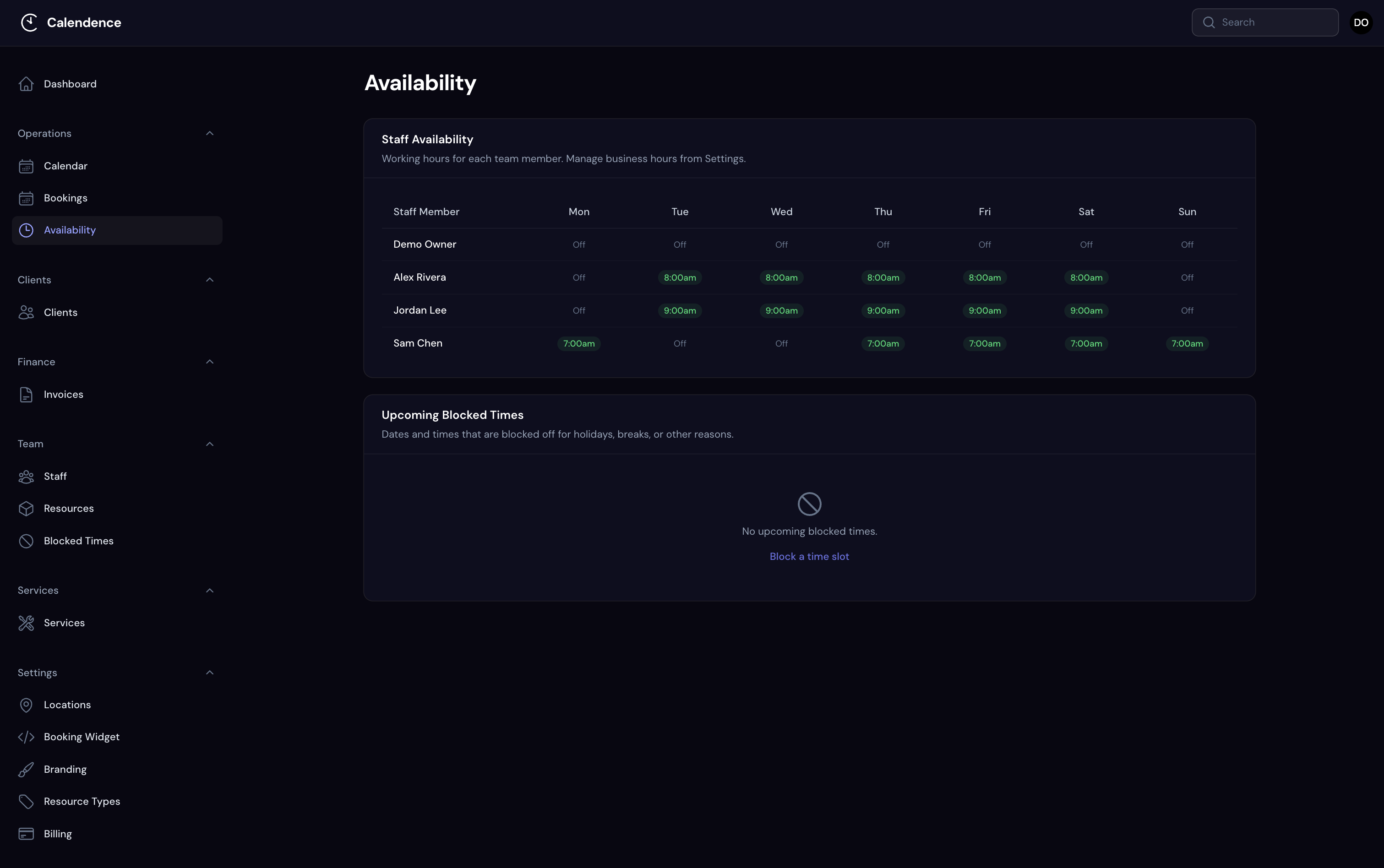 Calendence management portal